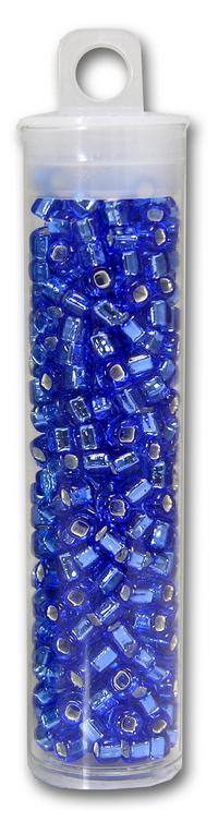 Matsuno 6/0 Seed Beads, Silver Lined, Square Holed, Sapph Approximately 17 Grams (Approx. 387 beads)