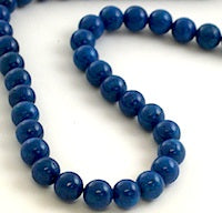 8mm Turquoise Color Fossil Beads, 16 inch strand