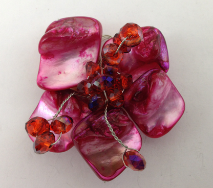 Dyed Pearl Custer Brooch  wire formed , ea
