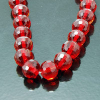 10mm Faceted Round Rich-cut Fire-n-Ice Crystal 7" Strand
