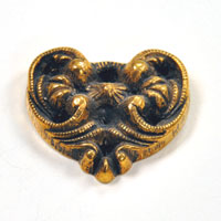 28x24mm(.95x1.11in) Antiqued Gold Victorian Heart Flat Back, ea