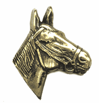 45mm Antique Gold Finish Flatback Horse Head, pack of 6