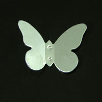 26x18mm Butterfly Charm, Bright Silver pk/6