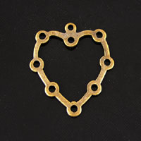 24x22mm Heart Dangle Charm, Vintage Brass, pk/6