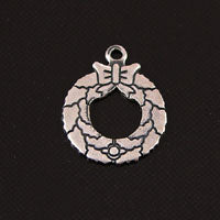 Classic Silver Finish X-Small WREATH Charm, pack of 6