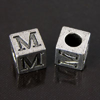 8mm Metal Cast Alphabet Bead M, pack of 12