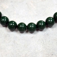 10mm Italian Forrest Green Lucite Beads, 12in strand