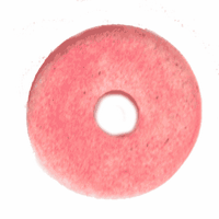 15mm Round Clay Disc Bead, Pink, pack of 12