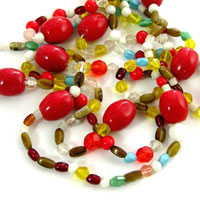 Vintage 1930's Czech Glass Beads, 54 inch Strand