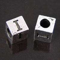 8mm Metal Cast Alphabet Bead I, pack of 12