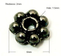9mm Rustic Finish Spacer Beads, 1 gross