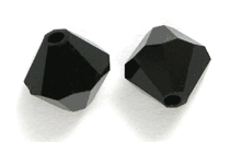 Swarovski Crystal 6mm Bicone Beads, Jet, Sold by Dozen