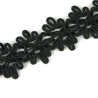 1in. Black Victorian Goth Lace Trim, sold by yard