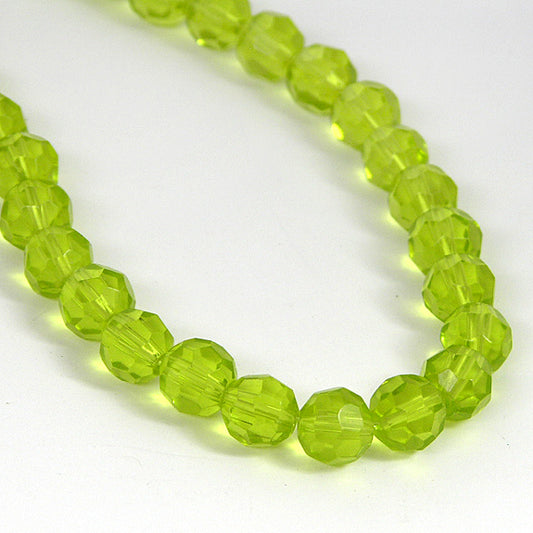 Oval GreenCrystal Beads, 11 x 8mm, Strand