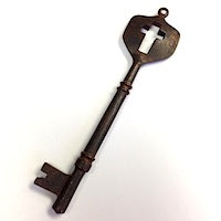 100mm Rustic Cross Keys Pendant Charms, pack of 2