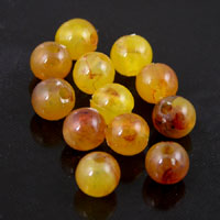 6mm Amber Beads, lucite, dozen