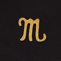 11x9mm M Letter Charm, Vintage Brass Stamping, pk/6