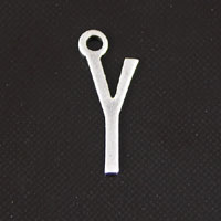 15mm Y Letter Charm, Vintage Silver, 6 pack