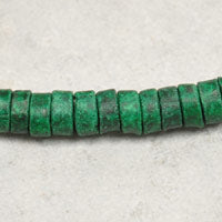 6x3mm Green Clay Tube Beads, 7in strand