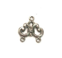 16x17mm Deco Jewelry Connector, 3-Ring, AntWhite, pk/6