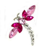 47mm Dragonfly Rose/Fuchsia Crystal, EA