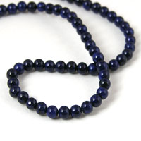 4mm Lapis Fossil Beads, 16in strand