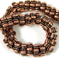 5.25mm x 11mm Star Shaped Antiqued Copper Spacer Beads, strand