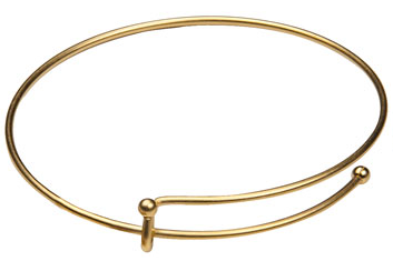 6 inch Hamilton Gold Wire Bangle Bracelet with Ball catch, each