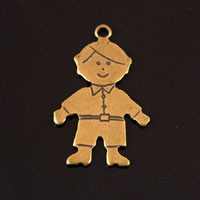 25x18mm Little Boy Charm, Vintage Brass, pk/6