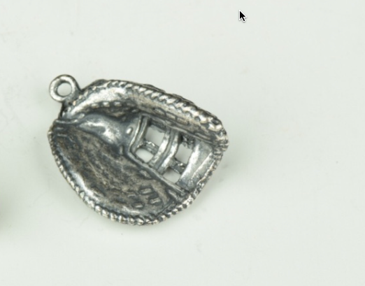 18x23mm Classic Silver Finish Baseball Glove Charm EA