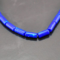 14x6mm Faux Lapis Lucite Tube Beads, 12in strand