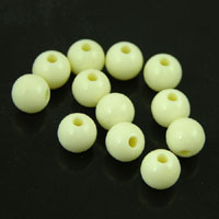 6mm Ivory Beads, lucite, Dozen