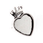 20mm Heart n Crown Ring Adjustable Bezel Base, 6 pack
