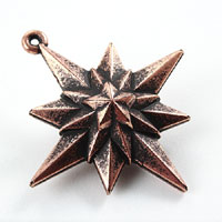 47x51mm Starburst Drop/Pendant, Antiqued Copper, pk/6