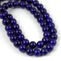 8mm Lapis Blue Fossil Beads, 16in strand