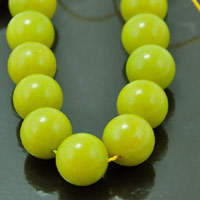 Dyed Candy Jade Round Bead Lime Green, strand