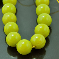 Dyed Candy Jade Round Bead  Lime Green, strand