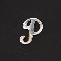 Letter P Classic Silver Metal Stamping pk/6
