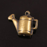 18mm Gardening Watering Can Charm, Vintage Gold, pack of 6
