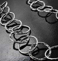Antiqued Classic Silver Hammered Round Oval Cable Chain sold in a 10ft/spool