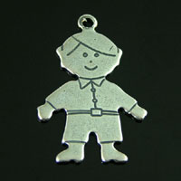 25x18mm Little Boy Charm, Classic Silver, pk/6