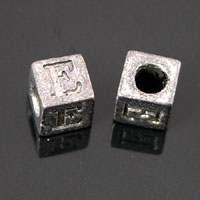 8mm Metal Cast Alphabead E, pack of 12