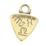 25mm Viking Celtic Runes Pendant Charm, Antique Gold, Sun on back, pack of 6