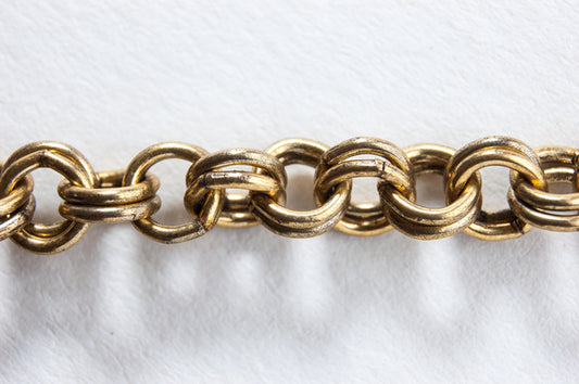 Double Link Cable Chain, Antique Gold Finish, sold by the foot