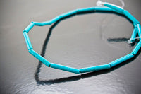 15mm Turquoise Lucite Tube Beads, 12 inch Strand
