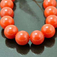 14mm (1/2 inch) Dyed Jade Round Bead, Tangerine Orange,  strand