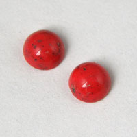 6mm Round Red Coral Lucite Cabochon, pack of 48