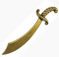Ottoman Sword Charm 3 inch Sword Charm, Vintage Gold sold in pack of 6