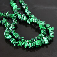 8mm Malachite Chip Beads, Semi-Precious, 36 inch Strand