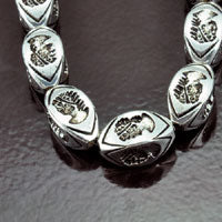 18x10mm Vintage Classic Silver Grecian Cameo Beads, strand